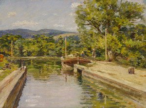 Theodore Robinson - Canal Scene
