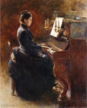 Theodore Robinson - Girl At Piano