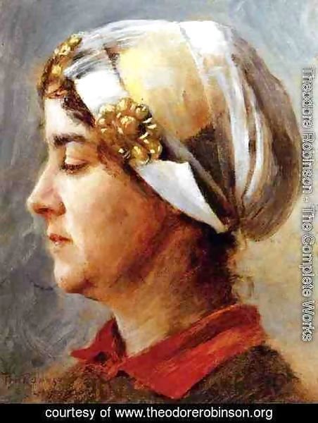 Theodore Robinson - Woman in a White Cap 1884