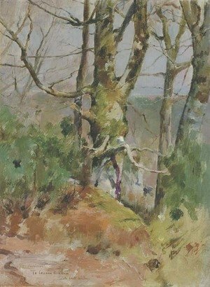 Theodore Robinson - Spring Sunlight, Forest of Fountainbleau