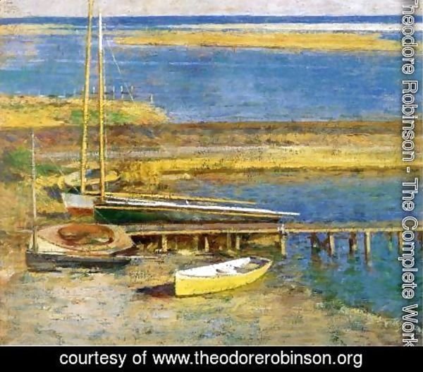 Theodore Robinson - Boats At A Landing