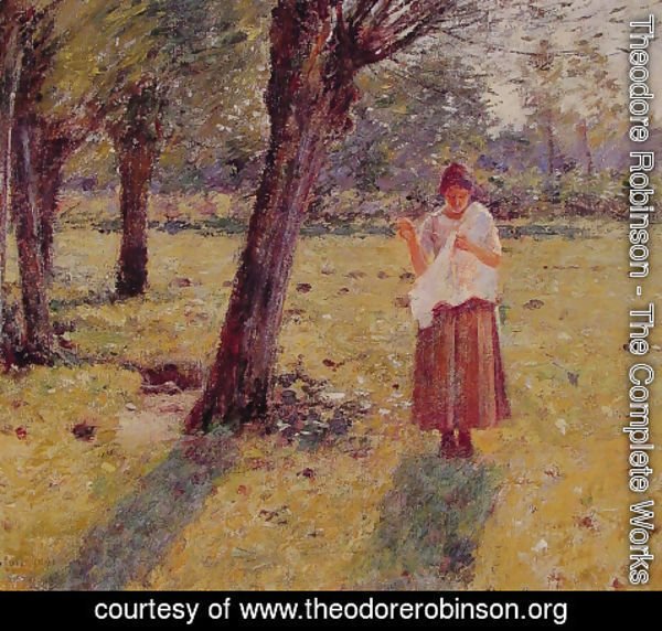 Theodore Robinson - Girl Sewing