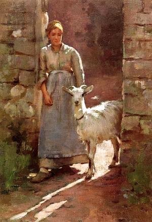 Theodore Robinson - Girl With Goat