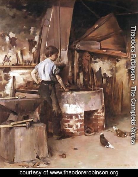 Theodore Robinson - The Apprentice Blacksmith